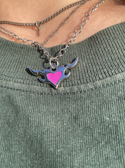 Cyber Goth Chrome Heart