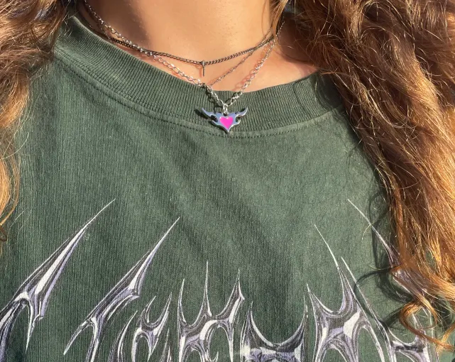 Cyber Goth Chrome Heart