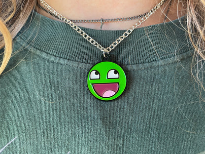 Emerald Epic Face Necklace