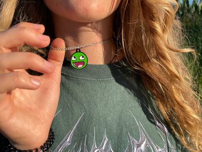 Emerald Epic Face Necklace