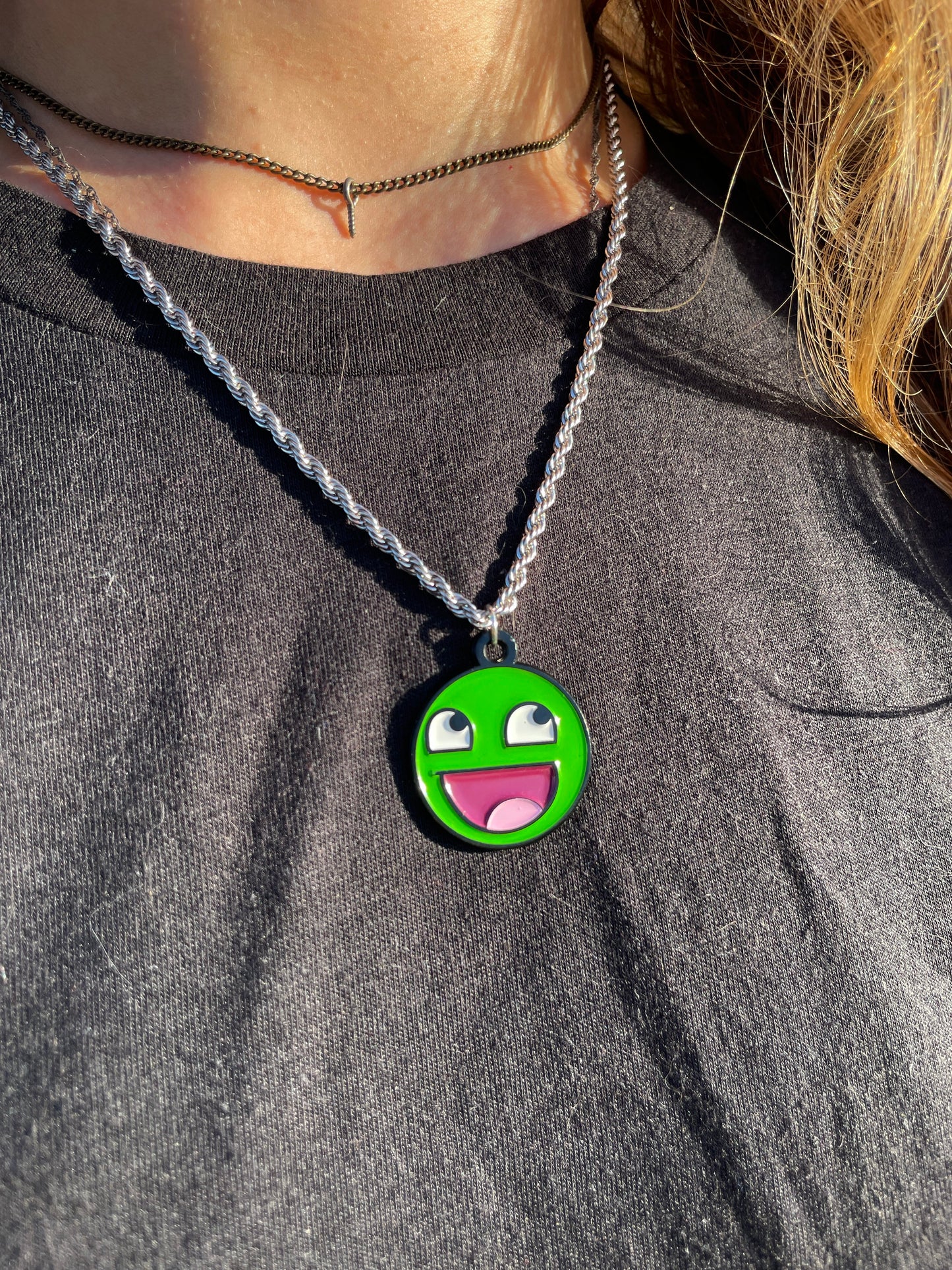 Emerald Epic Face Necklace