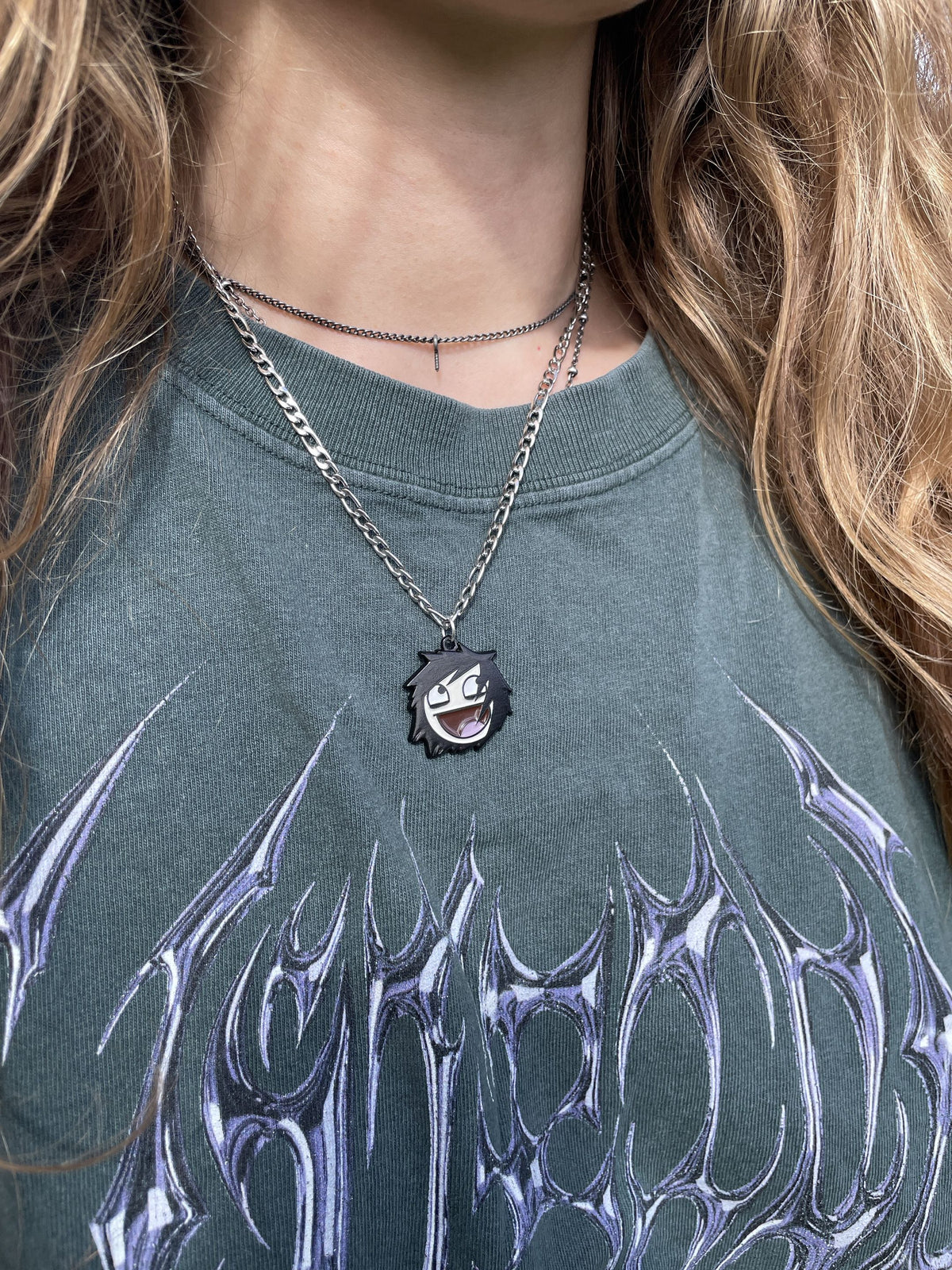 Emo Epic Face Necklace