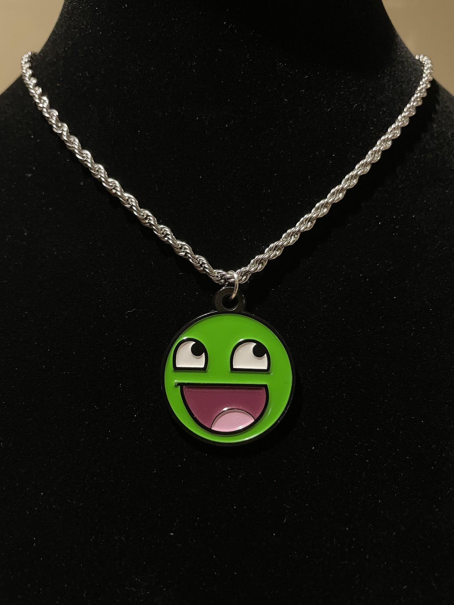 Emerald Epic Face Necklace