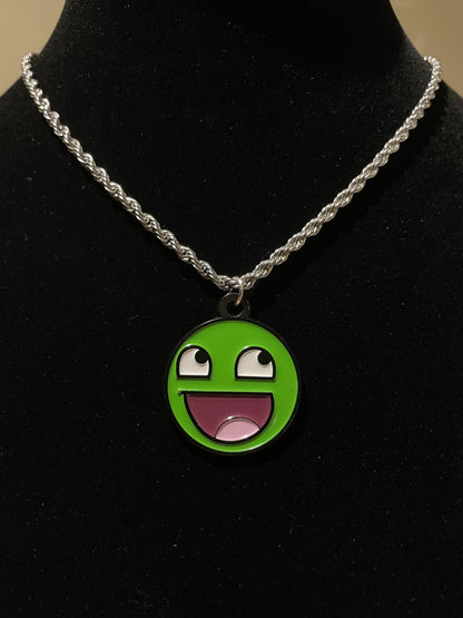 Emerald Epic Face Necklace