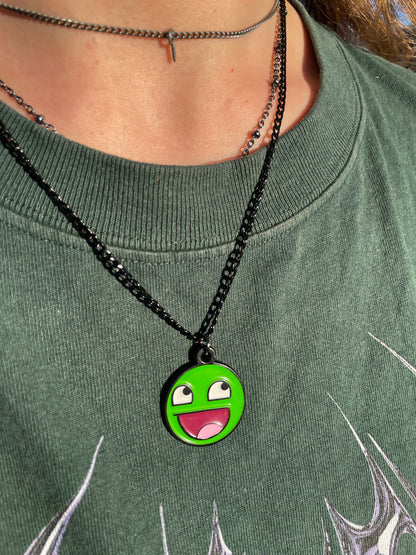 Emerald Epic Face Necklace