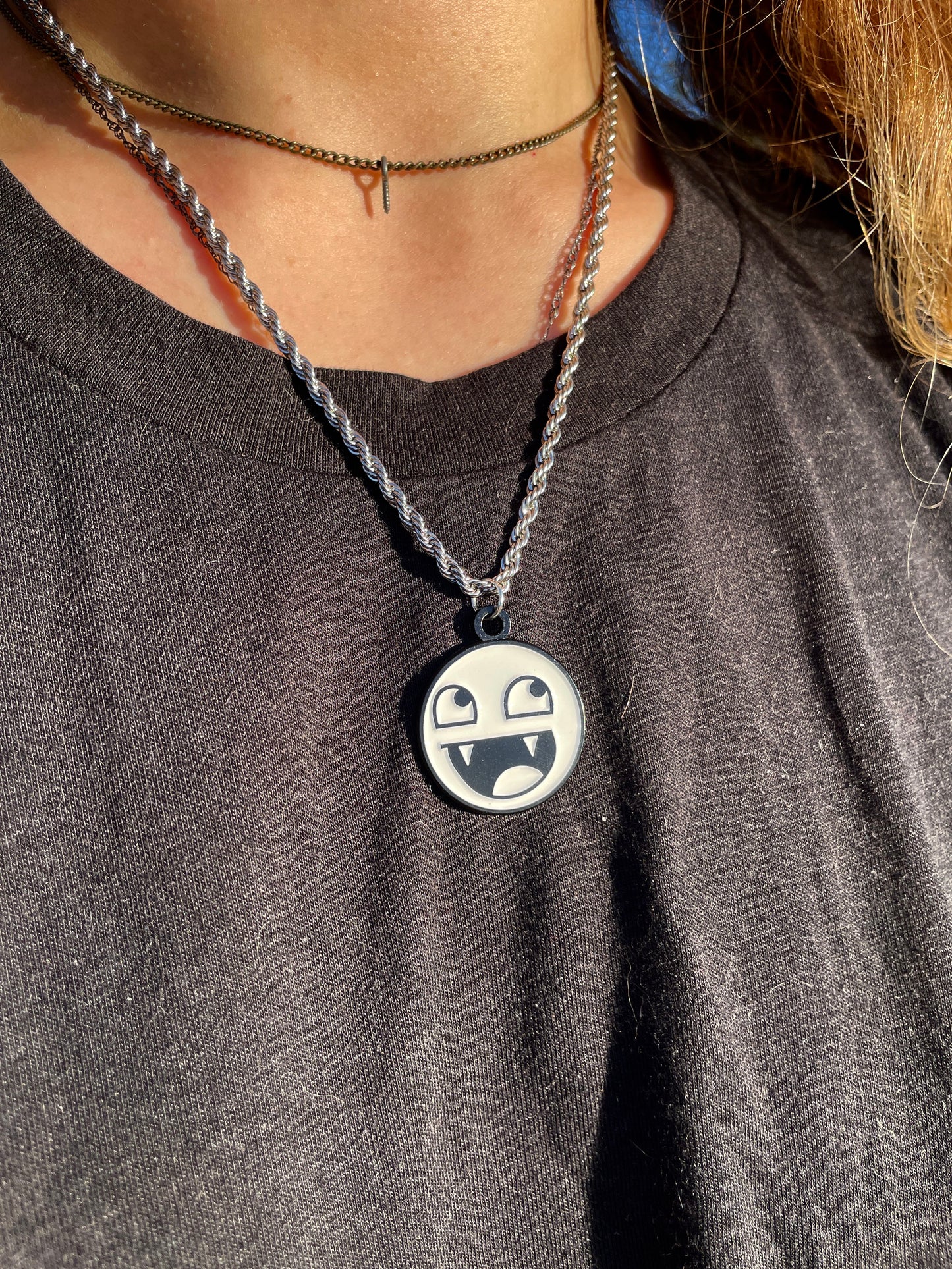 Pale Epic Face Necklace