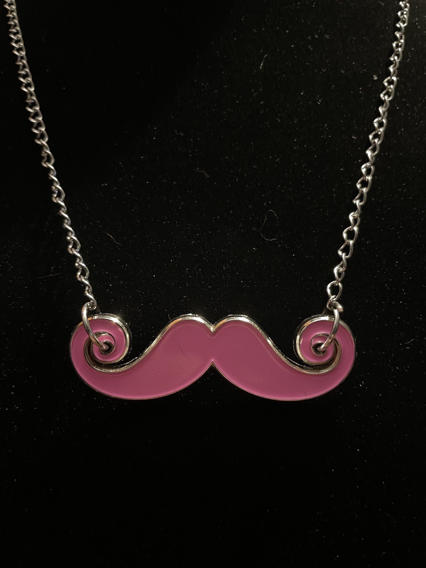 Pink Mustache Necklace