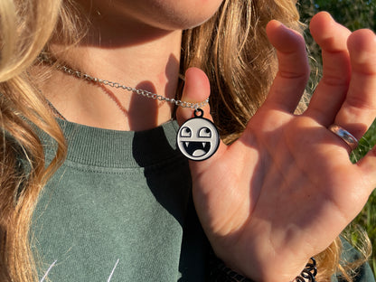 Pale Epic Face Necklace